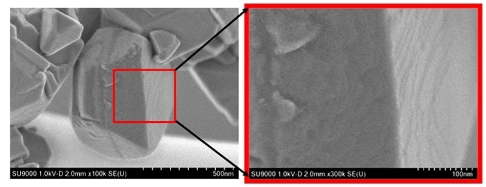 Low-accelerating-voltage SEM observations of commercially available Y-zeolite