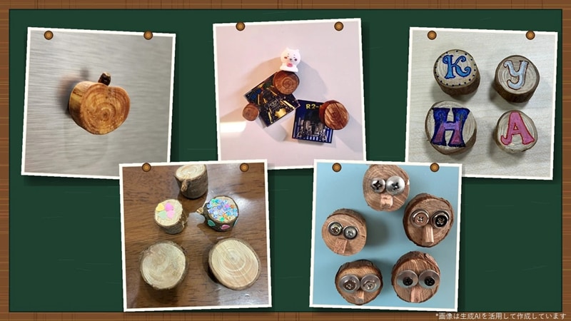 Cypress magnets made by participants