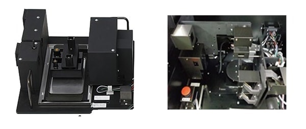 图1 直射光检测器附件（左）和微小自动角度可变反射附件（右）