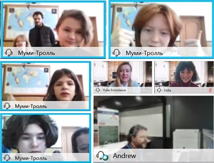 The remote lesson connected the school to staff in both Moscow and Tokyo