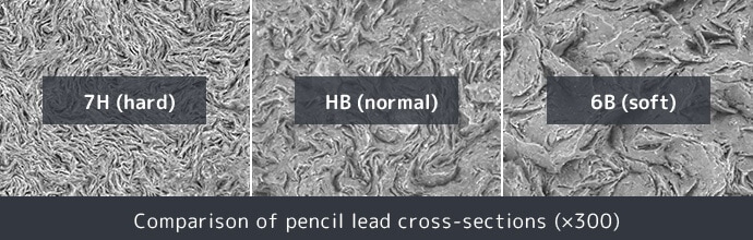 Comparison of pencil lead cross-sections