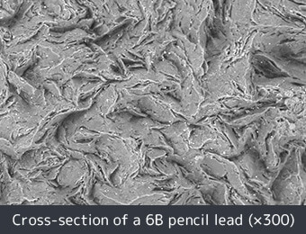 Cross-section of a 6B pencil lead (×300)