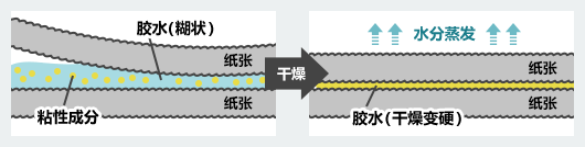 固体胶使纸张粘贴的原理