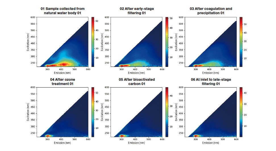 Fig. 3 Examples of three-dimensional fluorescent fingerprint spectra.