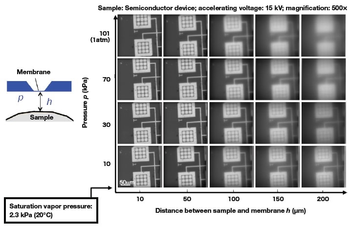 Relationship between image quality and membrane-sample distance.