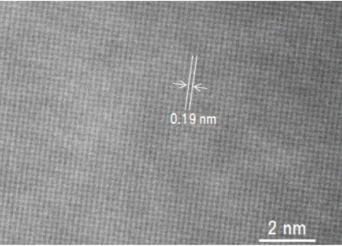 Fig. 2 Example of a high-resolution observation of a Silicon single crystal Instrument: HT7830 Sample: Silicon single crystal Accelerating voltage: 120 kV Magnification: ×1,000,000