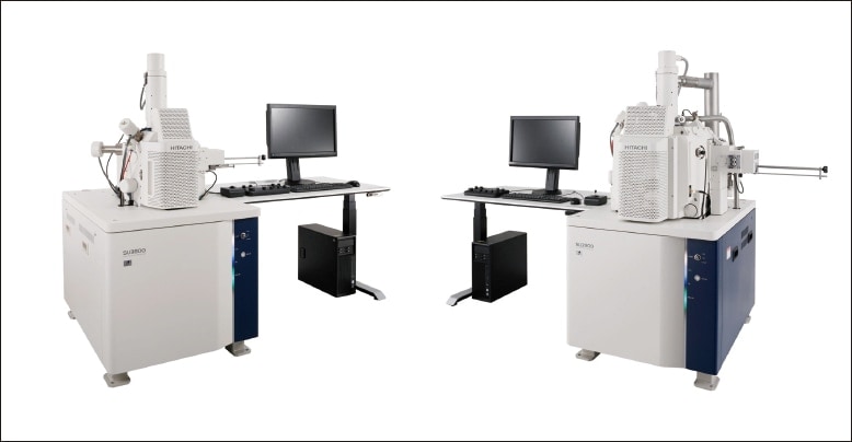 Fig. 1 Hitachi’s new scanning electron microscopes SU3800 (left) and SU3900 (right).