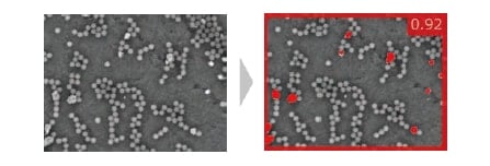 Fig. 9 Using AI learning to detect specific particles. In this case we detect only diamond particles.