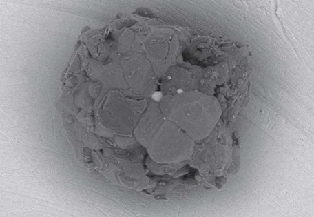 SEM image of microparticles brought back from Itokawa