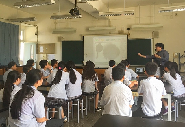 新竹市立竹光中学校で実施した出前授業
