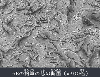 6Bの鉛筆（えんぴつ）の芯（しん）断面（だんめん）