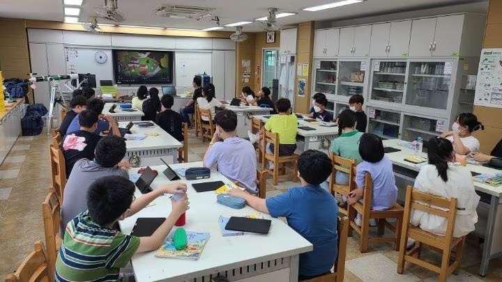 慶州初等学校での授業風景