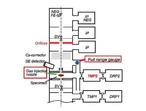 Fig. 1 Vacuum system of Hitachi HF5000