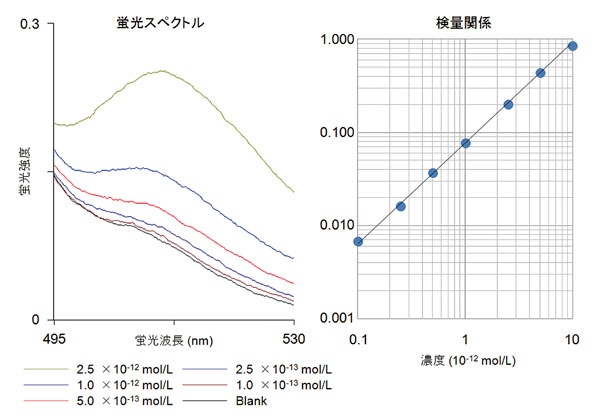 フルオレセインの極微量領域の測定例