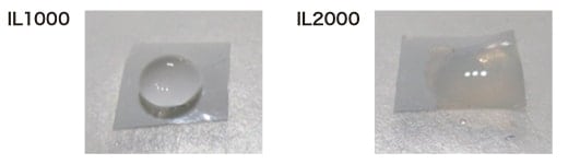 図1　IL1000とIL2000の高分子フィルムに対する親和性の比較(原液)