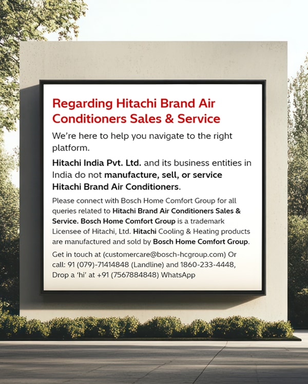 Regarding Hitachi Brand Air Conditioners Sales & Service