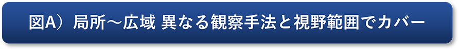 図A）局所～広域 異なる観察手法と視野範囲でカバー