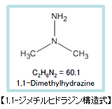 1,1-ジメチルヒドラジン構造式
