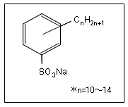 陰イオン界面活性剤の構造式の図解