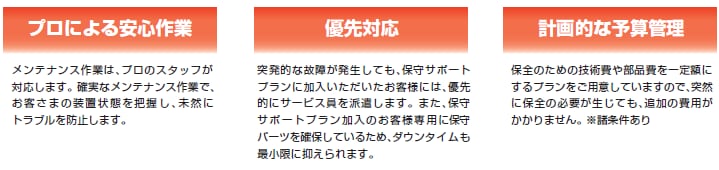 装置の性能や機能を常にベストコンディションへ